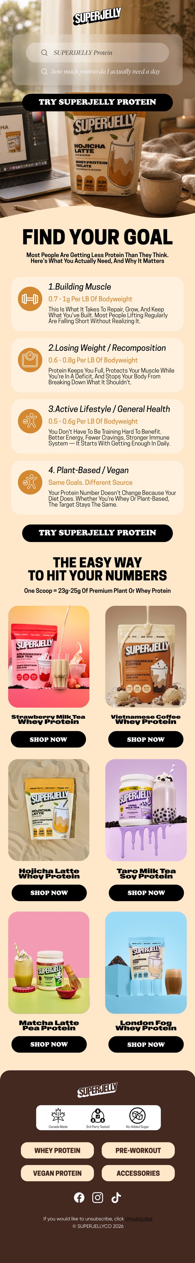 SUPERJELLY email design