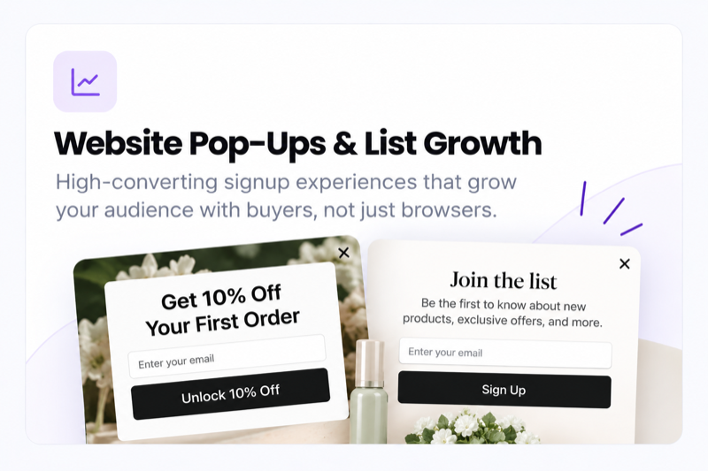 Website Pop-Ups & List Growth